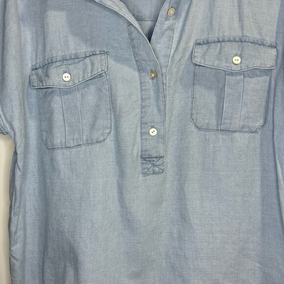 J.Jill Denim Short Sleeve Button Top Size M - Picture 9 of 9